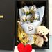 Weihnachtsgeschenke: 7 Rosen im Bärenstrauß – Geschenkbox_voghion.com