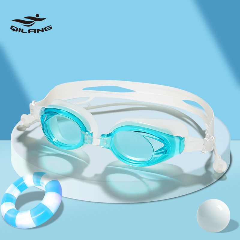 Silicone For Children And Adults Universal Custom HD Clear One-piece Earplugs Waterproof Anti-fog Swimming Goggles_voghion.com