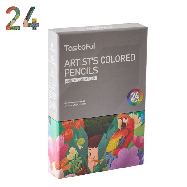 Qili Dreieckige Buntstifte für Kinder und Künstler – 24/48 Farben mit Malbüchern (Sweet Garden, Fairy Tale, Animal Kingdom)_voghion.com