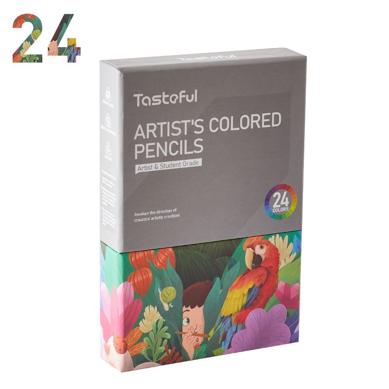 Qili Triangular Colored Pencils For Kids & Artists - 24/48 Colors With Coloring Books (Sweet Garden, Fairy Tale, Animal Kingdom)_voghion.com