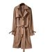„Übergroßer Trenchcoat für Damen – Knielanger Mantel im britischen Stil mit kariertem Futter (Khaki/Marineblau/Rot, S-4XL, Petite-Friendly Tailoring)“_voghion.com