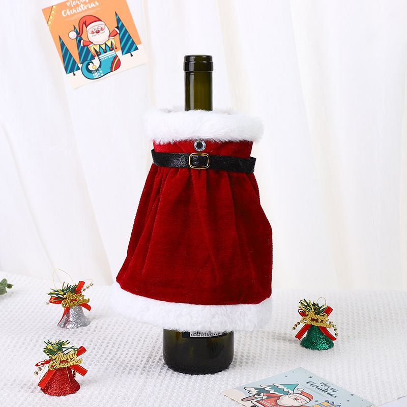 Novo conjunto de vestido de Natal saia decoração de garrafa bolsa de vinho criativa_voghion.com