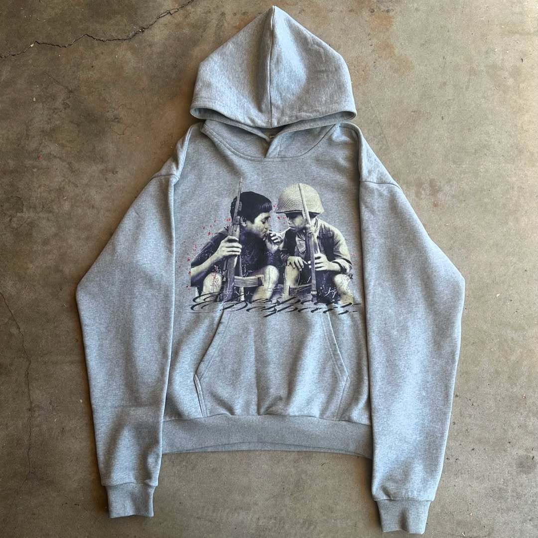 Herrenbekleidung Herren & Damen Streetwear Hoodie & Jogger Set – Locker sitzendes, lässiges Outfit mit geometrischem Print für Herbst/Winter (Schwarz, S-4XL)_voghion.com