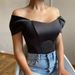 2024 New Fish Bone Waist Tie Bra Vest Colored Ding One Shoulder Top Women's Summer_voghion.com