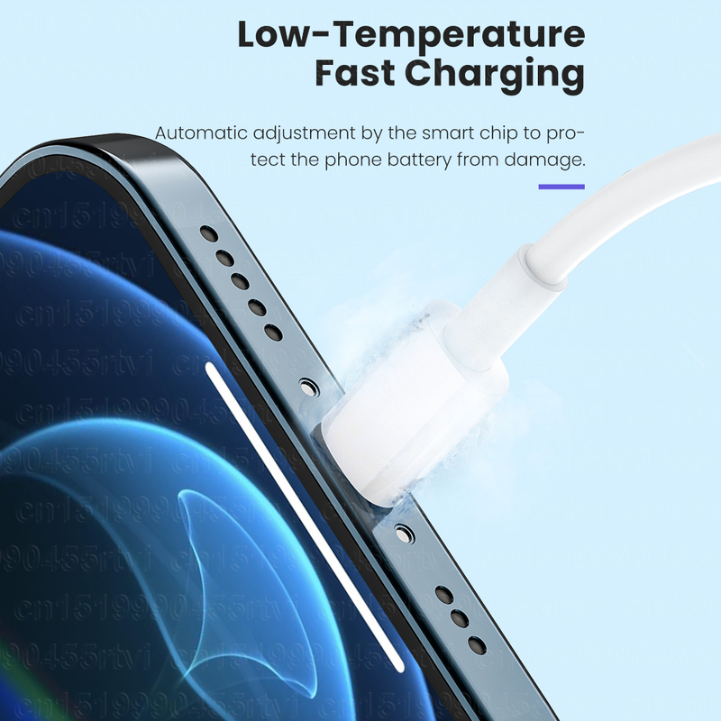 PD 20W USB C cable for iPhone Type C to 8 battery phone charger Kable TPE Quick 2.4A fast charging cable for i_voghion.com