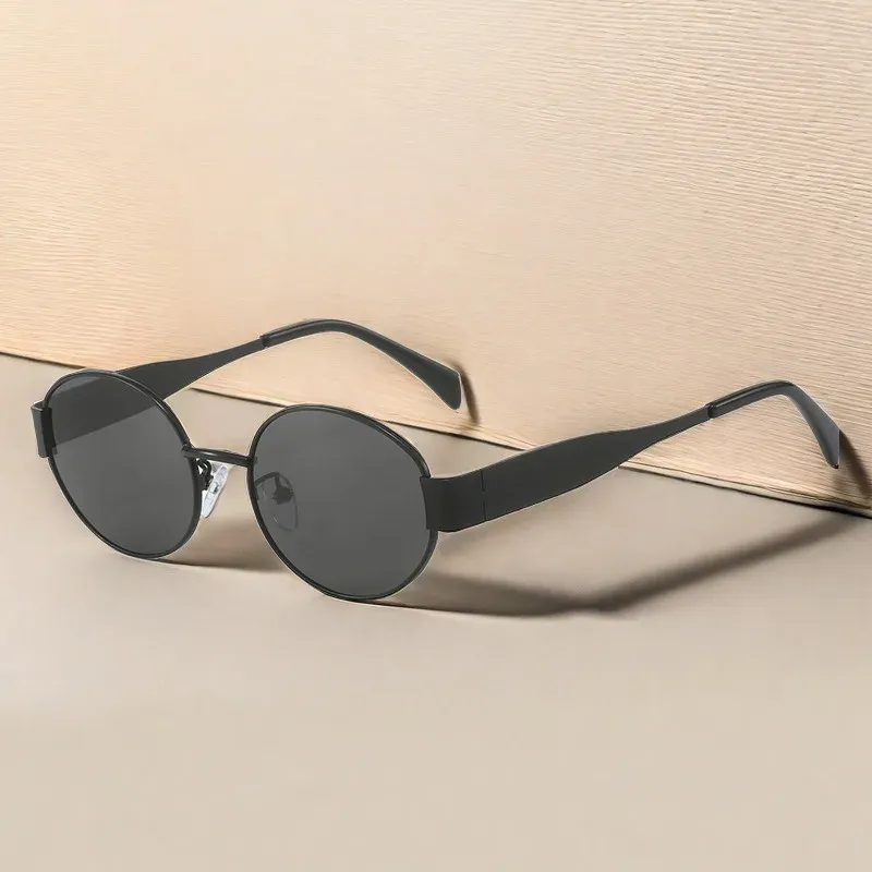 Sonnenbrille, Fortschrittliche Metall-Sonnenbrille, Modische Ovale Brille, Markendesigner, Vintage-Sonnenbrille, Hohe Menge, Oculos De Sol 2024_voghion.com