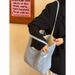 Borsa a tracolla coreana in tela ricamata bifacciale di grande capacità per donna, stile casual, stile pigro, modello B, a righe_voghion.com