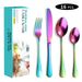 Set di stoviglie occidentali in acciaio inossidabile, coltello da bistecca, forchetta e cucchiaio, set da 16 pezzi, coltello, forchetta, cucchiaio e cucchiaino, set regalo_voghion.com