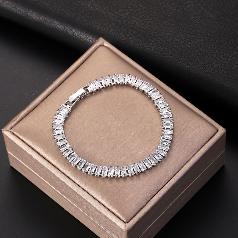 Kupfer eingelegter Zirkon Mode Buntes Volldiamanten-Tennisarmband für Männer und Frauen, lichtechter Schmuck_voghion.com