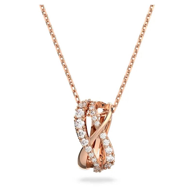 Collana a croce a spirale Elementi femminili Collana a clavicola sfalsata intelligente in cristallo femminile_voghion.com