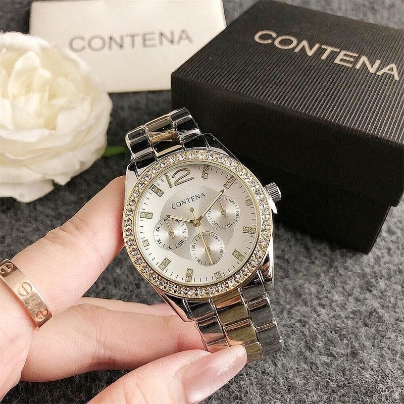 Women's Watches Six-pin Watch Quartz Electronic Movement Premium Watch Women's Waterproof Sports Watch Three-eye Decorative Diamond Set Watch_voghion.com