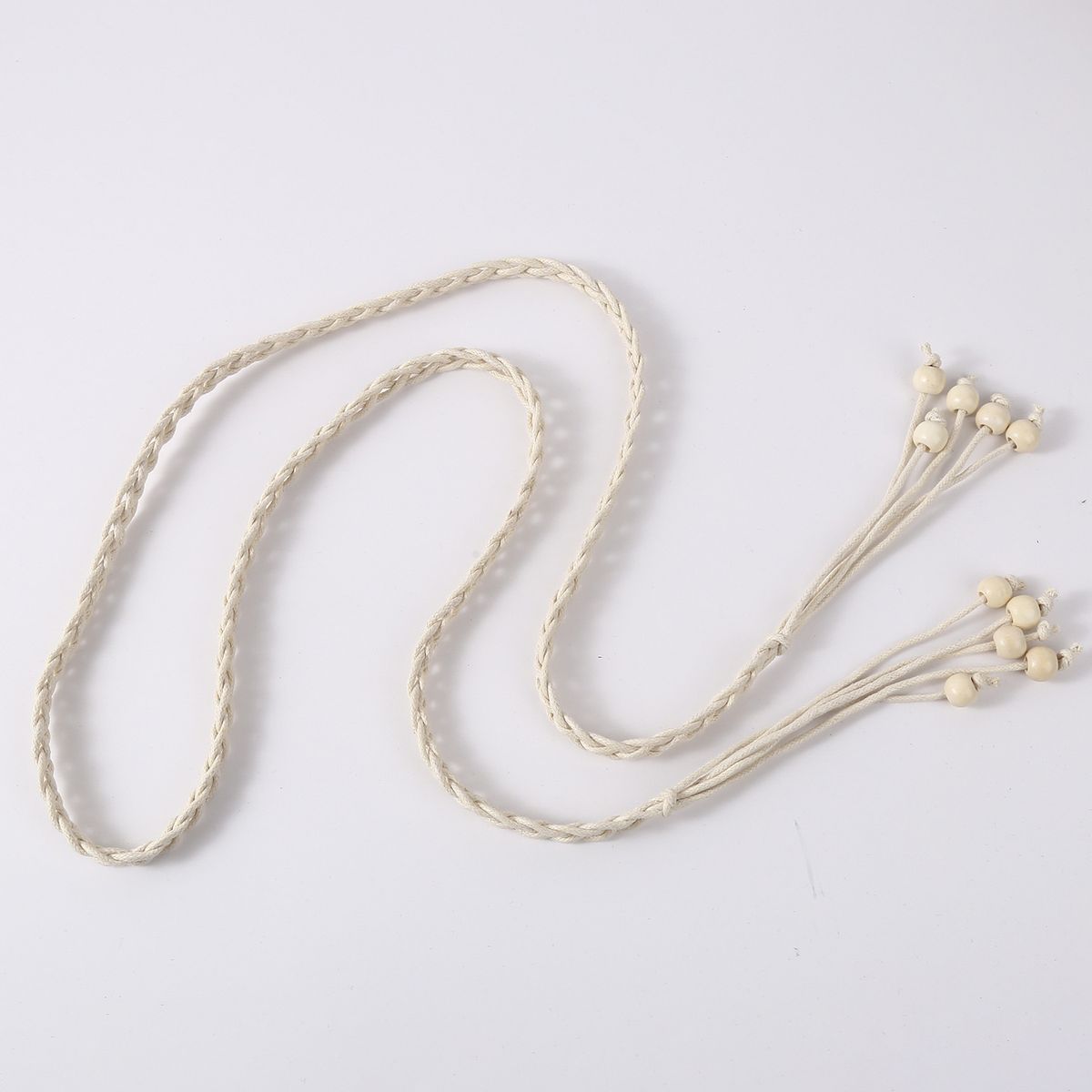 Cintura intrecciata in filo di cotone in stile etnico da donna, con catena decorativa, semplice e versatile, con nappa, in vita, in corda, in mucca_voghion.com