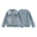 Men's Oversized Washed Denim Jacket - Streetwear Cleanfit Style, Relaxed Fit, Trendy & Stylish Long Sleeve Coat_voghion.com