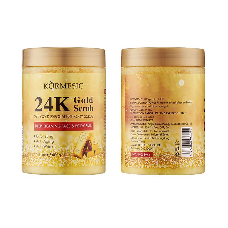 KORMESIC24K Gold Exfoliante corporal limpiador 400 g_voghion.com