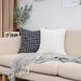 Checkered Throw Pillow Cover, Polyester Decorative Cushion Case With Tassels, Modern Minimalist Black & White Pattern, 6 Color Options_voghion.com
