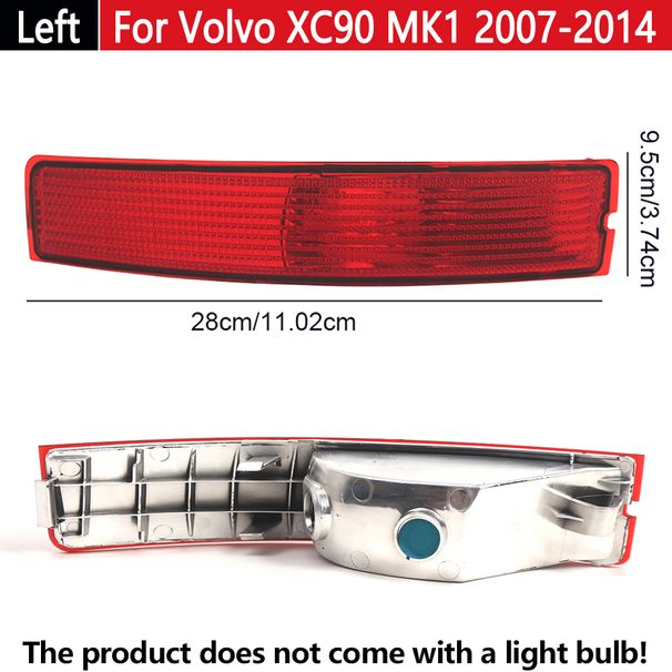 1 pezzo di copertura per luci di retromarcia e freno, paraurti posteriore rosso, fendinebbia centrale senza lampadine per Voo 2003-2006 XC90_voghion.com