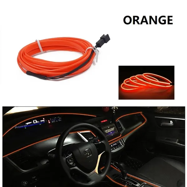 Luci notturne a LED per interni auto Lampada decorativa EL Cablaggio Striscia al neon per auto Fai da te Luce ambientale flessibile USB Festa_voghion.com