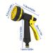 Multi-functional High-pressure Water Gun With Adjustable 360° Rotating Nozzle, Thickened Handle, Universal Quick-connect 1/2”, Durable Plastic,_voghion.com