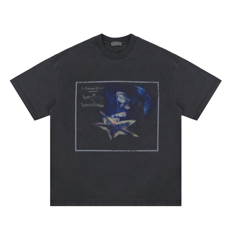 T-shirt a maniche corte da uomo, stile rock classico retrò_voghion.com