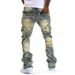 2025 Men's Ripped Flared Fringe Stretch Jeans New_voghion.com