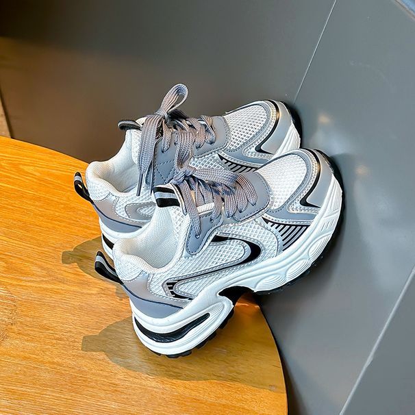 Girls' 2024 Spring/Summer New Children's Soft Sole Lightweight Dad Boys' Mesh Breathable Sports Shoes_voghion.com