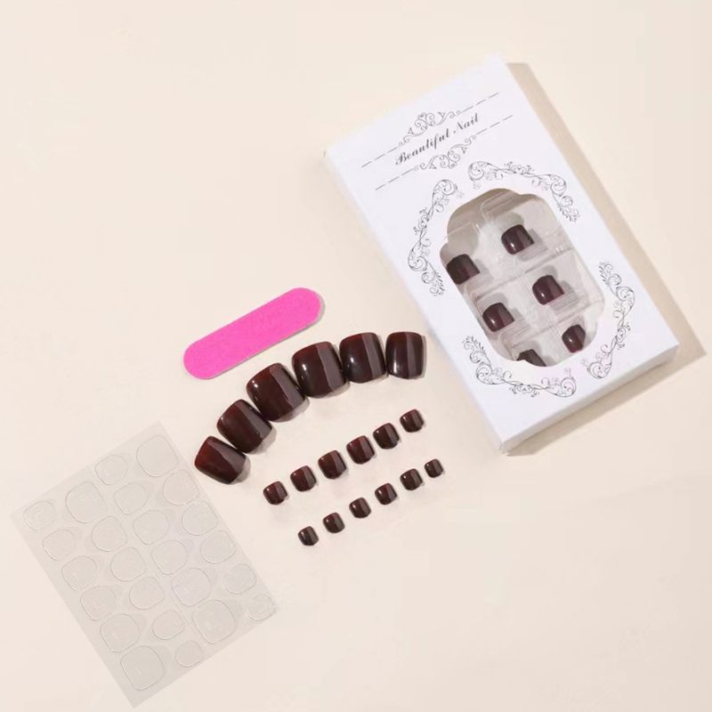 Ongles d'orteils de couleur unie, ongles brillants, nail art de couleur unie haut de gamme, ongles haut de gamme_voghion.com