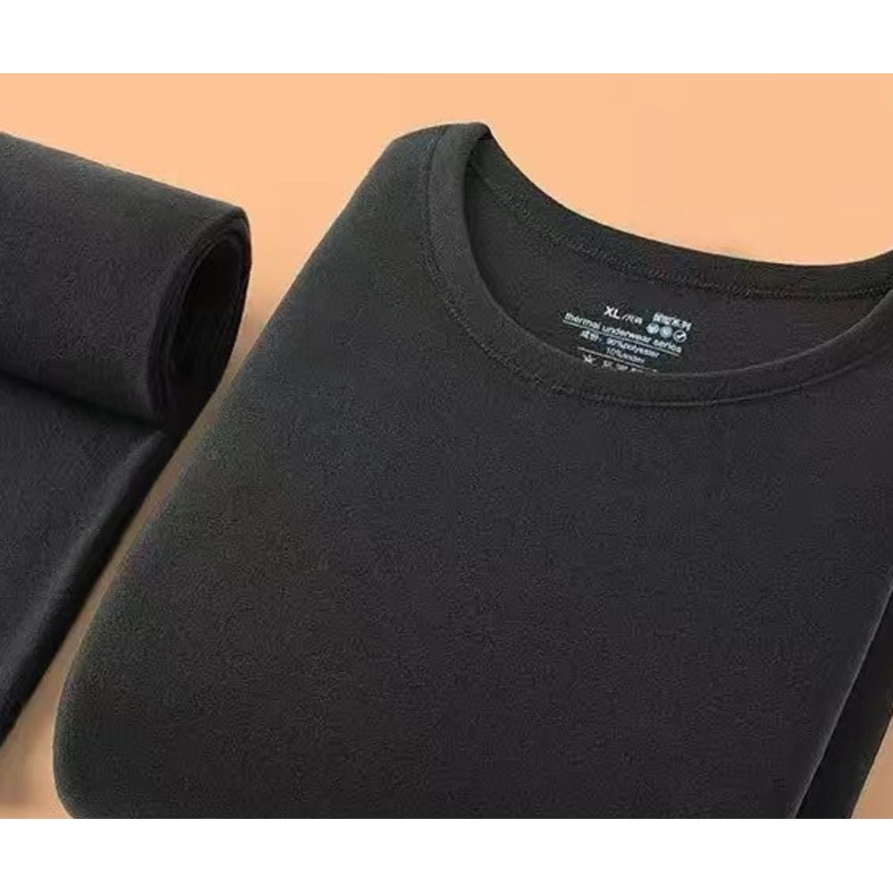 und Winter Deutsch Samt Warm Set Herren Rundhals Unterwäsche Unterhemd Anti Kälte Top Kleidung Herbsthose_voghion.com