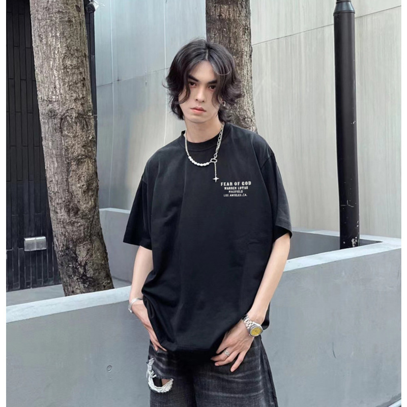 Trendy Brand Pure Cotton Nuovo prodotto Casual Versatile Uomo e donna Stesso manica corta American High Street Loose_voghion.com