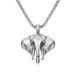 Collana in stagno puro con ciondolo a forma di animale 3D con elefante da uomo, in acciaio al titanio_voghion.com