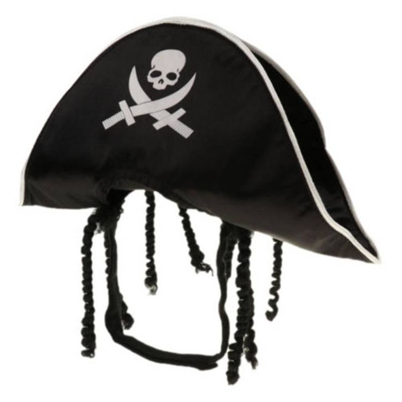 Haustierbedarf Halloween Piratenhut Katze und Hund Perücke Weißer Piratenhut_voghion.com
