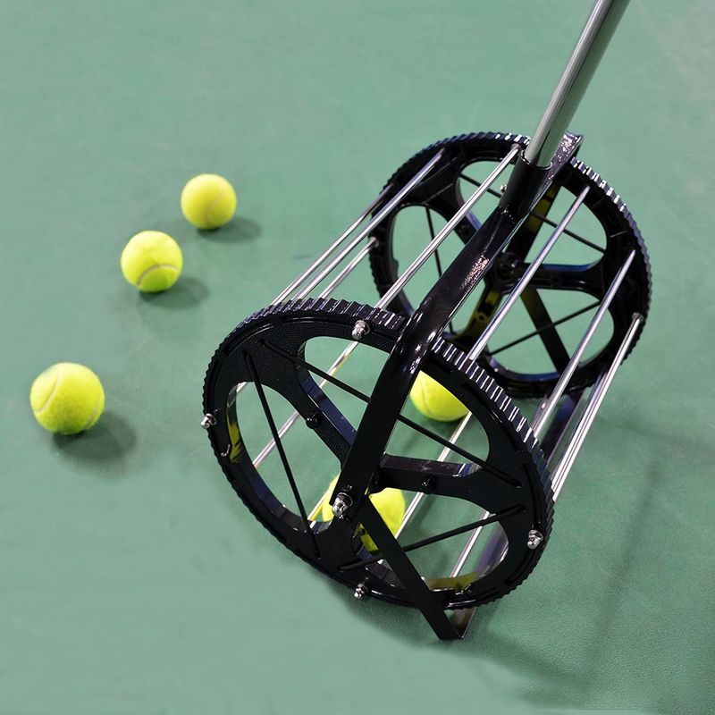 Tennisball-Pickerkorb aus Edelstahl, Multiball-Trainingsmaschine, Recyclingmaschine für Tennis und Kurzwandsportarten, Heimgebrauch, Neutraler Erwachsener_voghion.com