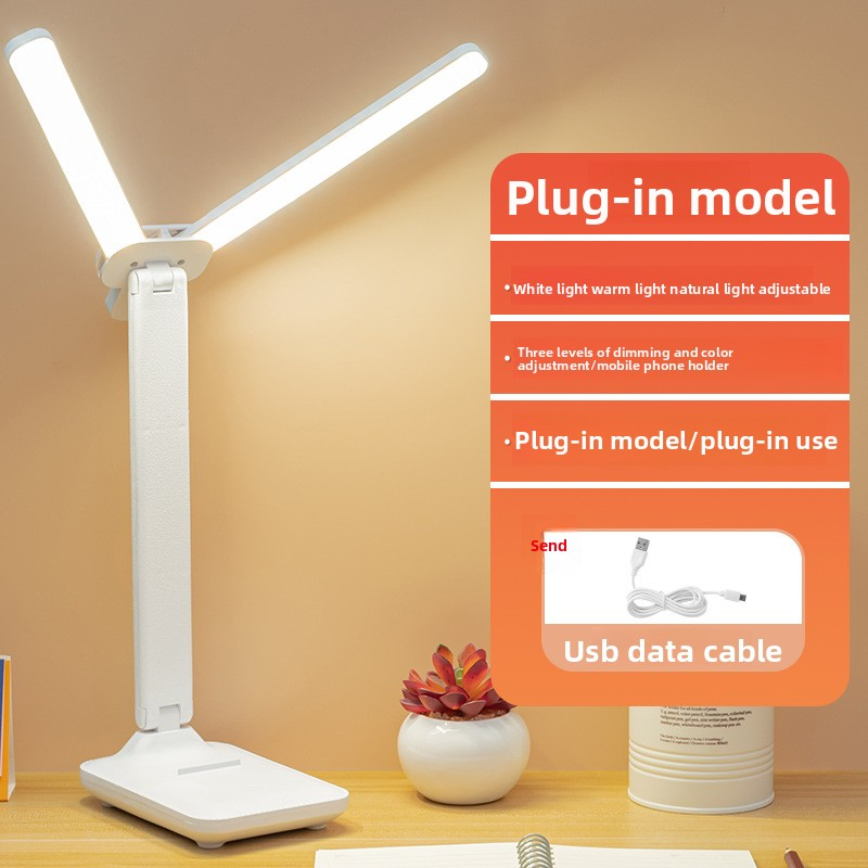 Foldable LED Desk Lamp With USB Charging, 360° Adjustable Dual Head, Touch Control & Eye Protection, AA Grade Brightness, 90+ CRI, EU CE Certified_voghion.com