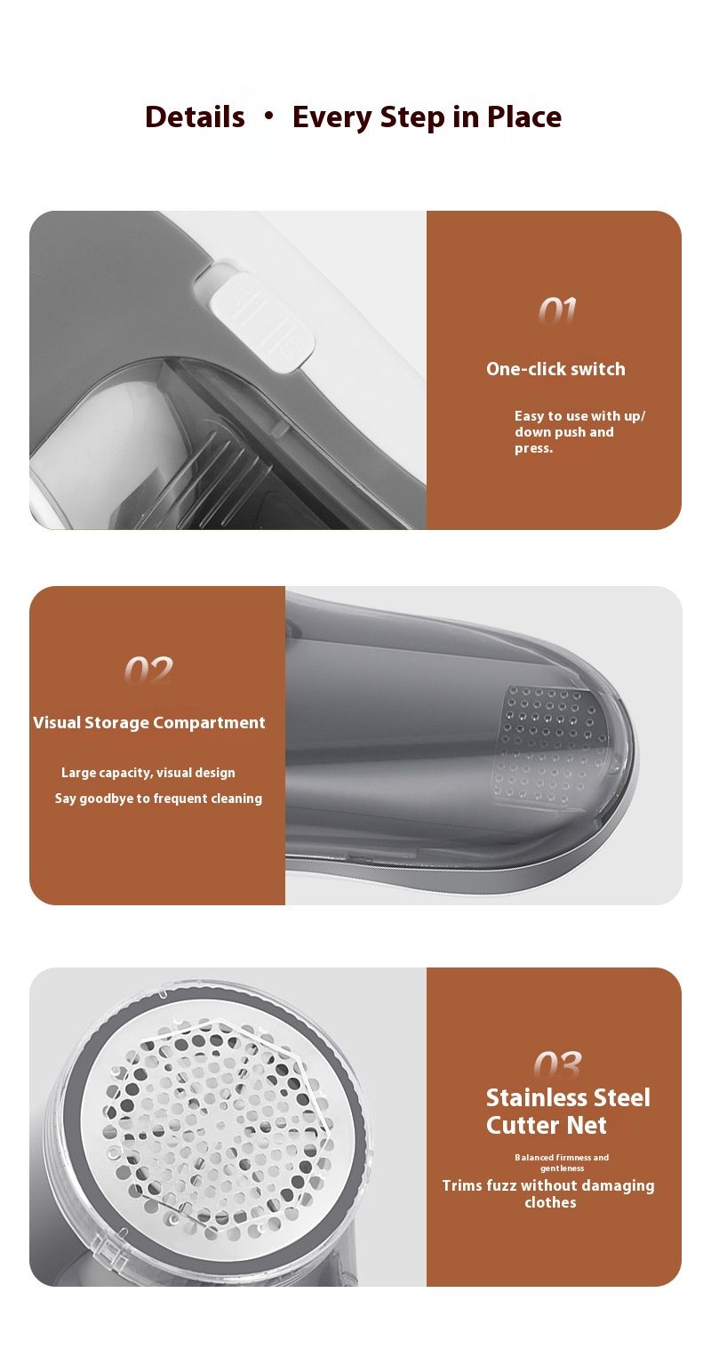 Fabric Shaver – Battery-Powered Lint Remover For Sweaters, Coats & Knitwear (Grey, ABS Material)_voghion.com
