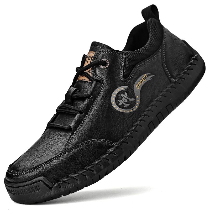 Herbst Neue Große Casual Leder Mode Handgemachte Abdeckung Füße Herren Einzelne Schuhe_voghion.com