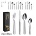 Set di posate in acciaio inossidabile con manico Ins Style, coltello da bistecca occidentale, cucchiaio da dessert, forchetta_voghion.com