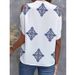 Cross Border Women's Clothing SheInTemu Popular Casual And Comfortable Short Sleeved Shirt Casual Versatile Fashion Casual V Neck Print_voghion.com