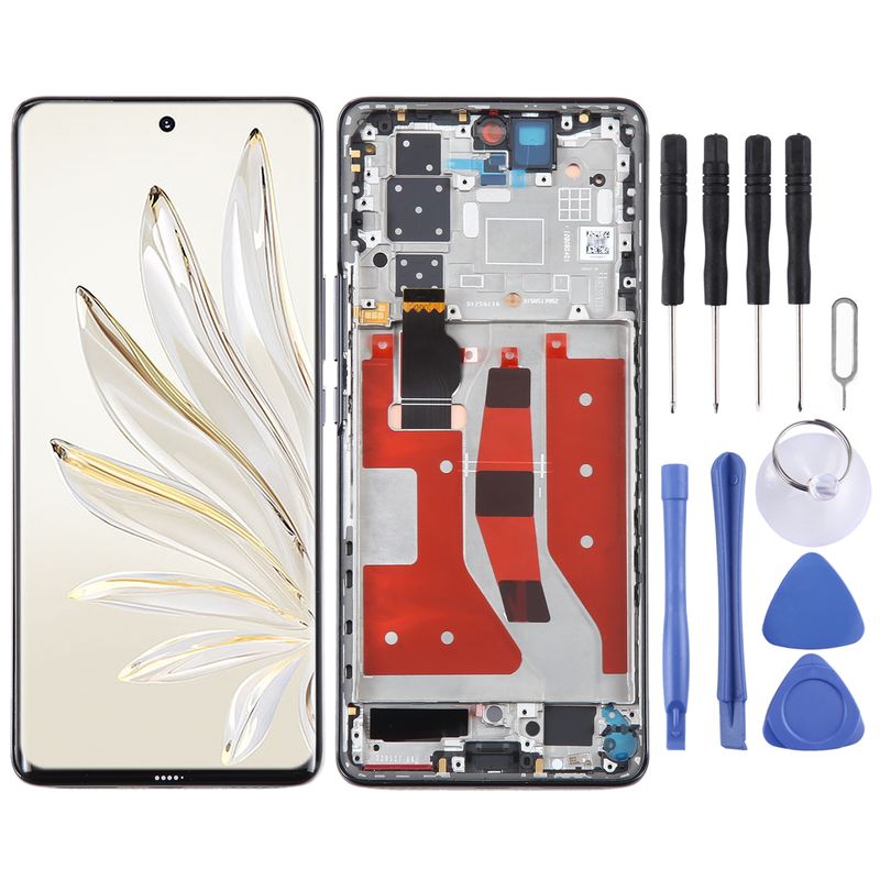Original LCD Screen For Honor 70 Pro Digitizer Full Assembly With Frame(Black)_voghion.com