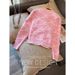 Pink Chunky Knit Cardigan For Women – Sweet & Elegant Cropped Open Front Sweater (S/M/L/XL, Spring )_voghion.com