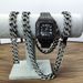 Hip Hop Uhr Halskette Set Kubanisches Armband Herrenuhr Set_voghion.com