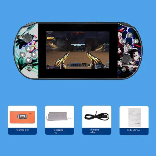 Consoles de videogame Novo Q3 Game Handheld HD Tela grande Sistema Linux Clássico Retro Nostalgic Joystick PS1 Console de jogo portátil_voghion.com