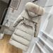 Women's Fashion Fur Collar Medium Length Warm Jacket Jacket_voghion.com