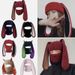 2024 Rabbit Ear Autumn and Winter Warmth Baraklafar Neck Protection Mask Integrated Knitted Hat_voghion.com