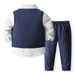 children's suit dress suit British style boy wedding host vest three-piece set_voghion.com
