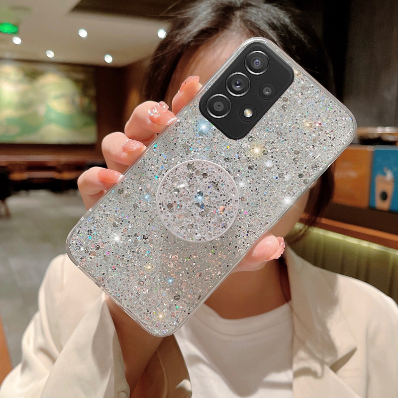 Shiny Glitter Gypsophila telefona turētāja maciņš priekš Samsung Galaxy A12 A22 A32 A42 A52 A72 A13 A23 A33 A53 A73 4G 5G silikona_voghion.com