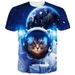 Unschlagbare Qualität 3D Digitaldruck Katze Haustier Kurzarm Lose Casual Herren T-Shirt_voghion.com