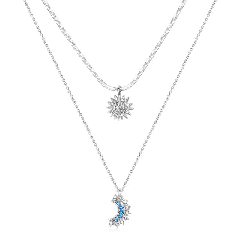 Collana di coppia Sole e Luna, design con senso della personalità, gioielli a strati, accessori di moda alla moda_voghion.com