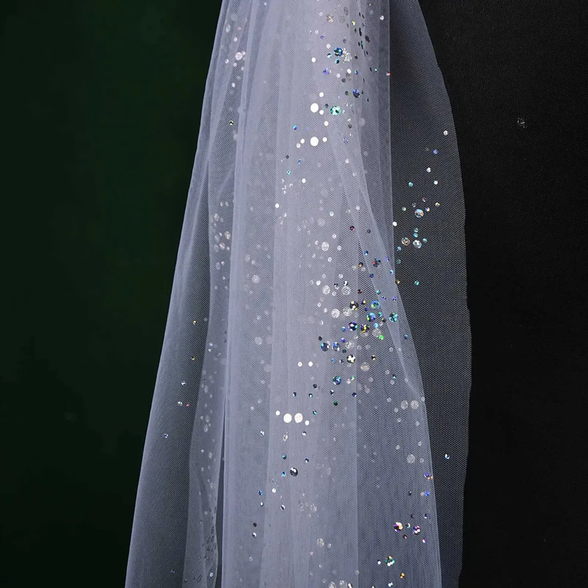 Smykker Kort Brudesløjfe Bryllup Med Hårkam Glitrende Blødt Slør Til Brud Blomsterpige Polterabend Tilbehør_voghion.com