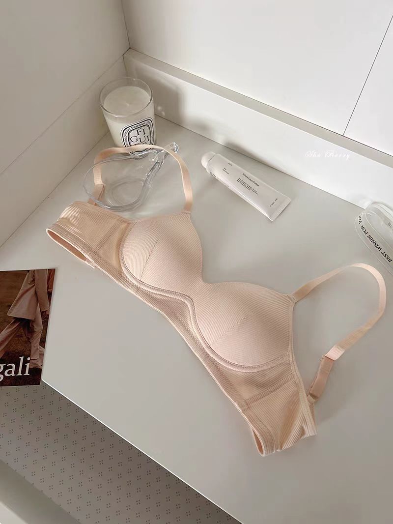 Women's Intimates High School Girl Bra Underwear Female Small Chest Gathered Without Steel Ring Thin Seamless Cotton Anti Sagging Bra_voghion.com