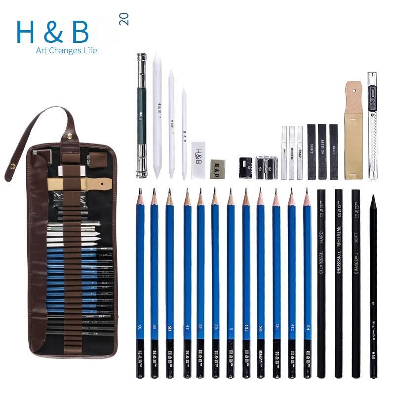 32-Piece Sketch Pencil Set With Pencil Case - Professional Drawing Kit For Artists, Beginners & Students - Includes Various Graphite Pencils_voghion.com