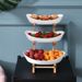 Bamboo Fruit Tray - 3-Tier Modern Snack Serving Stand For Living Room (Elegant Home Decor & Party Display)_voghion.com